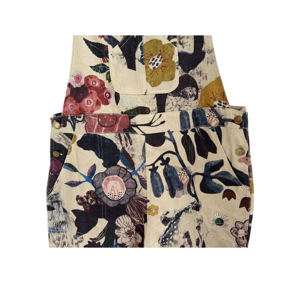 Floral Wide-Leg Bib Overalls By White Stuff With Adjustable Straps & Pocket Desi - Picture 6 of 10